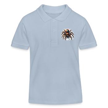 Spider / Web / Pet / Reptile / Eight-legged - Kids Organic Polo Shirt by Stanley/Stella - sky blue - Front