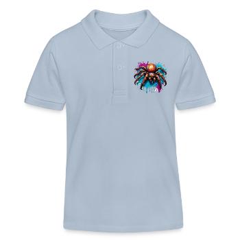Spinne / Netz / Haustier / Kriechtier / Achtbeiner - Kinder Organic Poloshirt Mini Sprinter von Stanley/Stella - sky Blue - Vorne