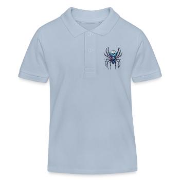 Araignée / Toile / Animal de compagnie / Reptile / Huit pattes - Polo enfant bio Stanley/Stella - bleu ciel - Devant