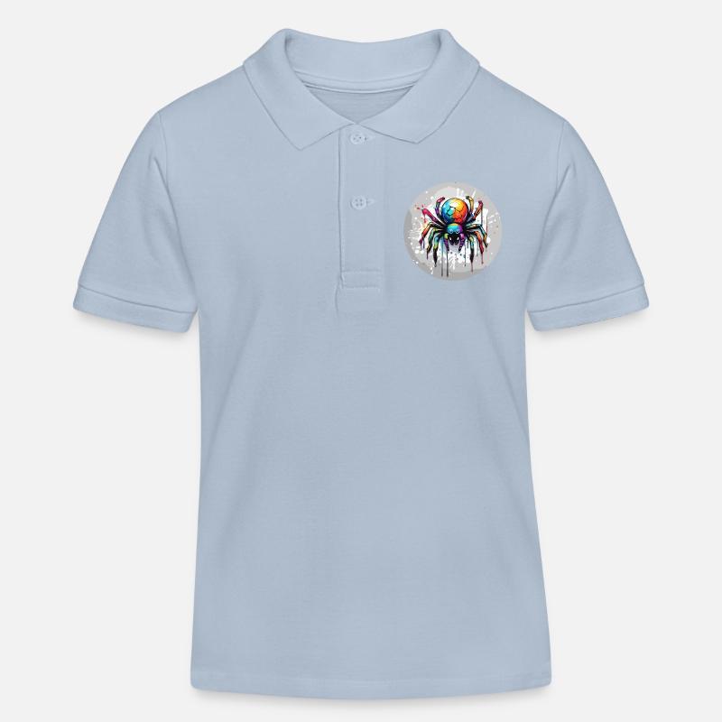 Spinne / Netz / Haustier / Kriechtier / Achtbeiner - Kinder Organic Poloshirt Mini Sprinter von Stanley/Stella - sky Blue