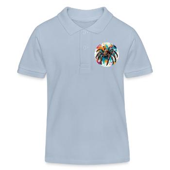 Araignée / Toile / Animal de compagnie / Reptile / Huit pattes - Polo enfant bio Stanley/Stella - bleu ciel - Devant