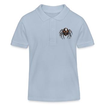 Spider / Web / Pet / Reptile / Eight-legged - Kids Organic Polo Shirt by Stanley/Stella - sky blue - Front