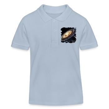 Des étoiles et des galaxies - Polo enfant bio Stanley/Stella - bleu ciel - Devant