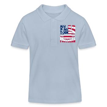 Flag Football USA Amerika Fahne American Football - Kinder Organic Poloshirt Mini Sprinter von Stanley/Stella - sky Blue - Vorne