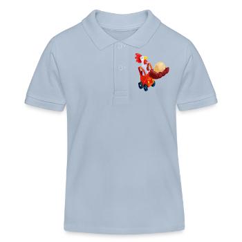 Poulet à la pelle - Polo enfant bio Stanley/Stella - bleu ciel - Devant