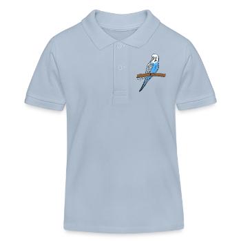 Blauer Wellensittich - Kinder Organic Poloshirt Mini Sprinter von Stanley/Stella - sky Blue - Vorne