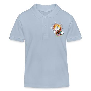Pop-corn dans un style pop art - Polo enfant bio Stanley/Stella - bleu ciel - Devant