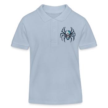 Araignée / Toile / Animal de compagnie / Reptile / Huit pattes - Polo enfant bio Stanley/Stella - bleu ciel - Devant