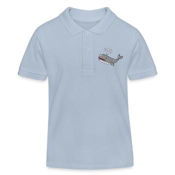 Happy Whale Blubberwal Happy Wal - Kinder Organic Poloshirt Mini Sprinter von Stanley/Stella - sky Blue - Vorne
