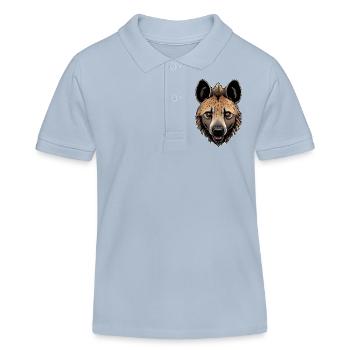 La tête sympathique d'une hyène - Polo enfant bio Stanley/Stella - bleu ciel - Devant