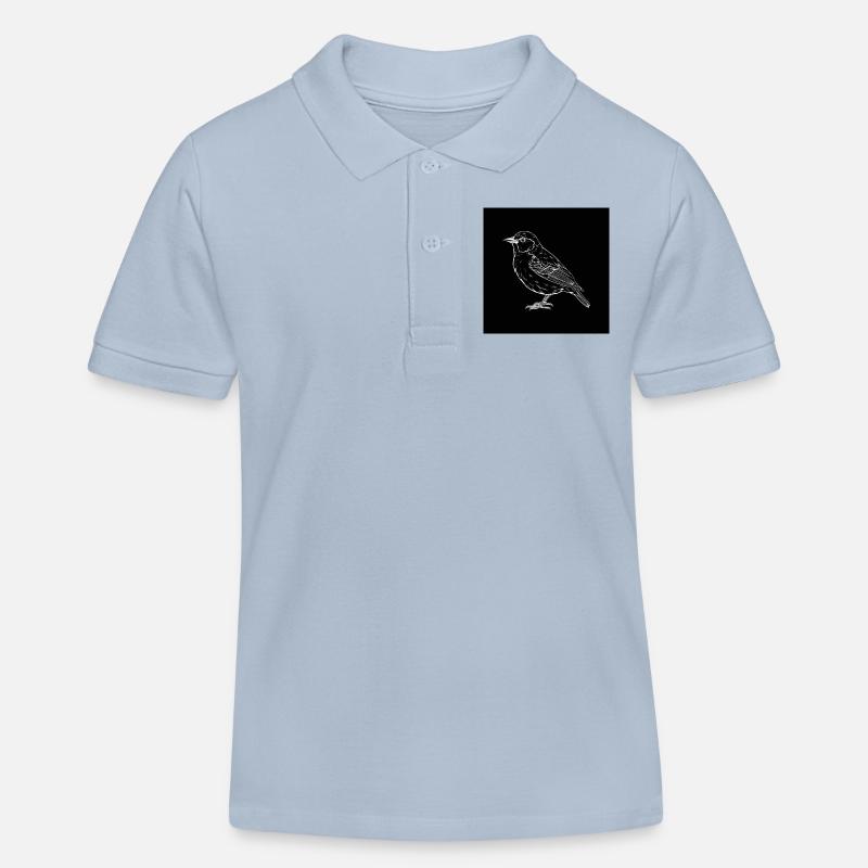 Vogel, schwarz-weiß - Kinder Organic Poloshirt Mini Sprinter von Stanley/Stella - sky Blue