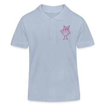Owl Trudi magenta - Kids Organic Polo Shirt by Stanley/Stella - sky blue - Front