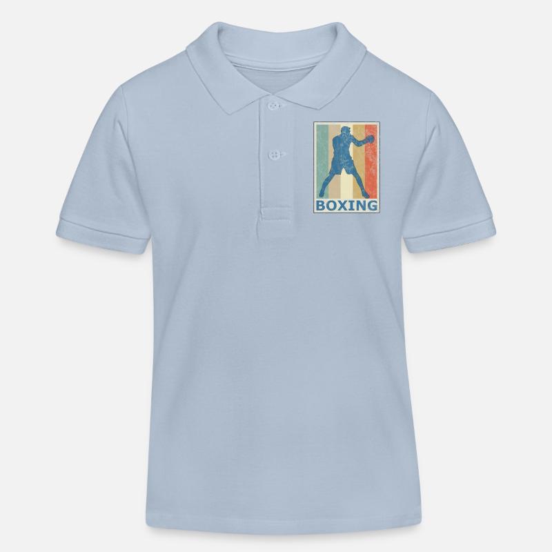 Rétro style vintage Boxe Boxe Kickboxing - Polo enfant bio Stanley/Stella - bleu ciel