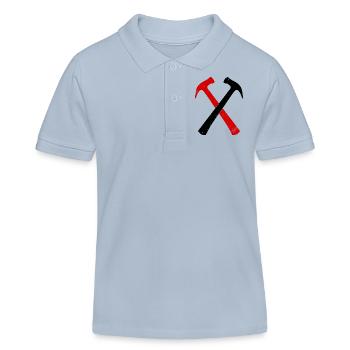 Zimmerer Hammer gekreuzt schwarz-rot - Kinder Organic Poloshirt Mini Sprinter von Stanley/Stella - sky Blue - Vorne
