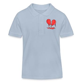 Cœur brisé - Polo enfant bio Stanley/Stella - bleu ciel - Devant