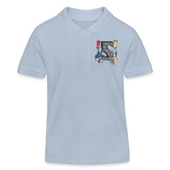 Chevaliers médiévaux Histoire médiévale - Polo enfant bio Stanley/Stella - bleu ciel - Devant
