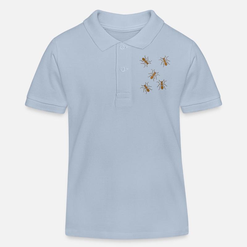 fourmis insectes insecte fourmi - Polo enfant bio Stanley/Stella - bleu ciel