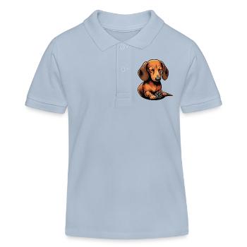 Teckel, Propriétaire de teckel, Amoureux du teckel, Teckel - Polo enfant bio Stanley/Stella - bleu ciel - Devant