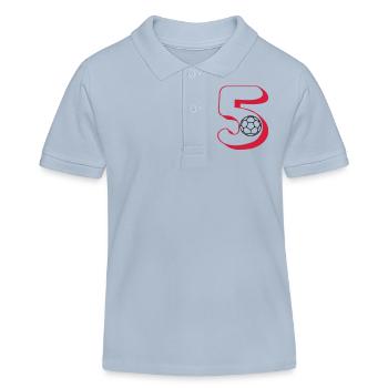 Number 5 handball player - Kids Organic Polo Shirt by Stanley/Stella - sky blue - Front
