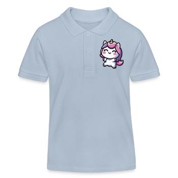 adorable conception de licorne kawaii - Polo enfant bio Stanley/Stella - bleu ciel - Devant