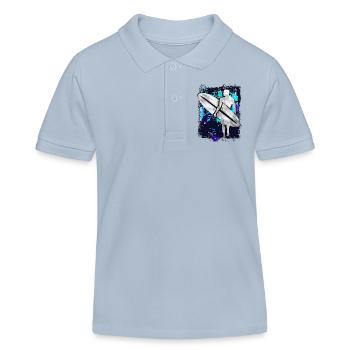 Surfeur - surf - planche de surf - surf - Polo enfant bio Stanley/Stella - bleu ciel - Devant