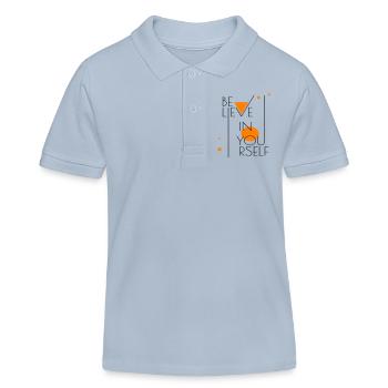 believe in yourself - Kids Organic Polo Shirt by Stanley/Stella - sky blue - Front