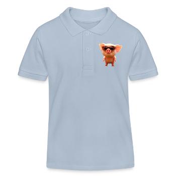Cochon domestique Cochon Cochon Porcelet Cochon - Polo enfant bio Stanley/Stella - bleu ciel - Devant