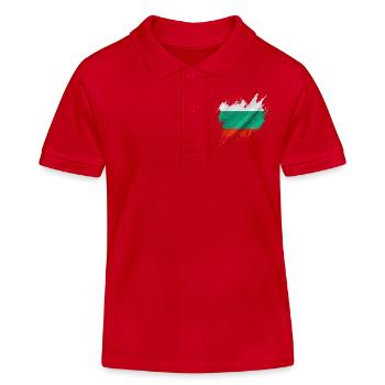 Drapeau bulgare, style déchiré - Polo enfant bio Stanley/Stella - rouge - Devant
