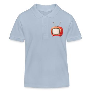 Retro Fernseher Illustration  - Kinder Organic Poloshirt Mini Sprinter von Stanley/Stella - sky Blue - Vorne