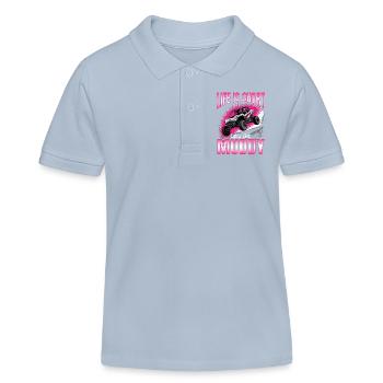 UTV Off Road Girl Woman 4 Wheeler Side by side - Kids Organic Polo Shirt by Stanley/Stella - sky blue - Front