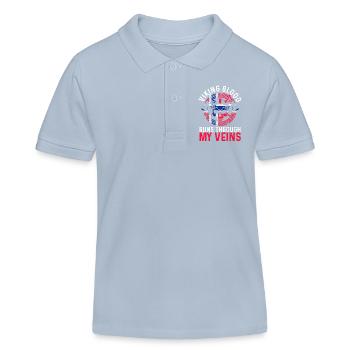 Norway Vacation Norge Fjords Travel Scandinavian - Kids Organic Polo Shirt by Stanley/Stella - sky blue - Front