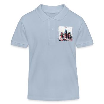 La cathédrale Saint-Basile, un monument célèbre - Polo enfant bio Stanley/Stella - bleu ciel - Devant
