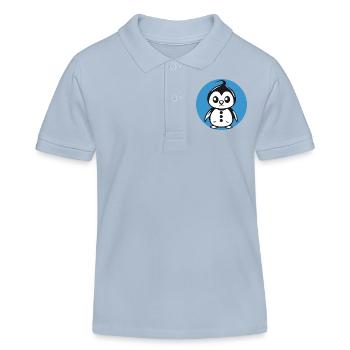 Pinguin Bo-Grafik - Kinder Organic Poloshirt Mini Sprinter von Stanley/Stella - sky Blue - Vorne
