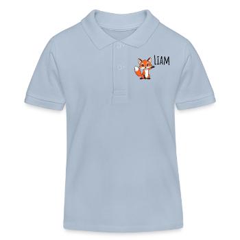 Fuchs - Mein Name ist Liam - Süßes Waldtier - Kinder Organic Poloshirt Mini Sprinter von Stanley/Stella - sky Blue - Vorne