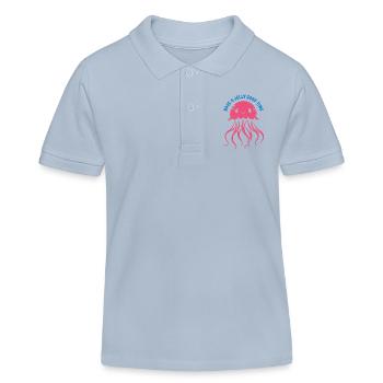Passez un bon moment en gelée - Méduse avec des tentacules - Polo enfant bio Stanley/Stella - bleu ciel - Devant