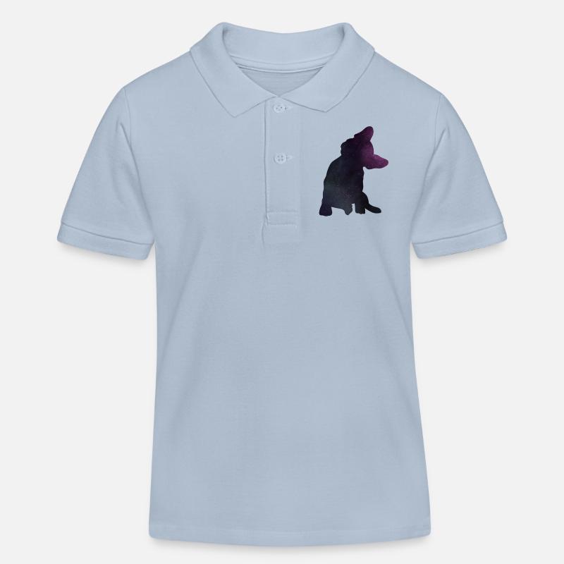 bouledogue français - Polo enfant bio Stanley/Stella - bleu ciel