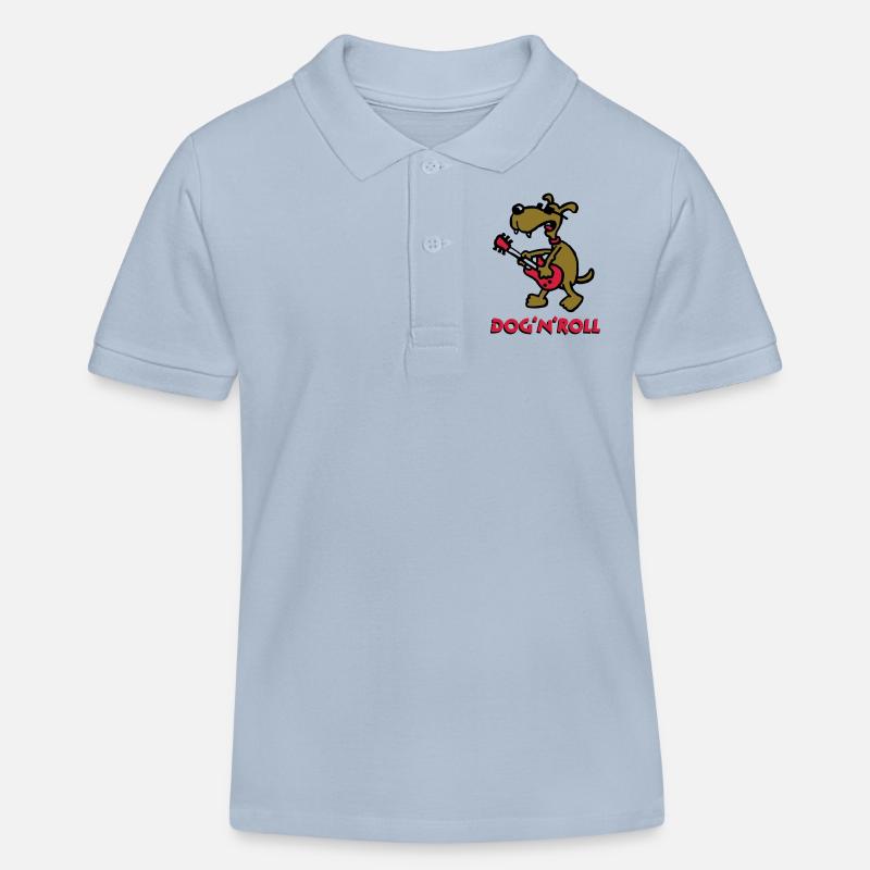 dog_n_roll_b_3c_white - Polo enfant bio Stanley/Stella - bleu ciel