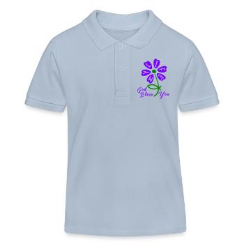 Church god bless you - Kids Organic Polo Shirt by Stanley/Stella - sky blue - Front