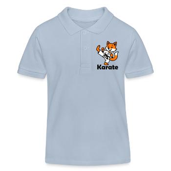 Karaté Renard - Polo enfant bio Stanley/Stella - bleu ciel - Devant