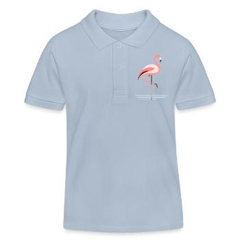 Flamingo im Wasser - Kinder Organic Poloshirt Mini Sprinter von Stanley/Stella - sky Blue - Vorne