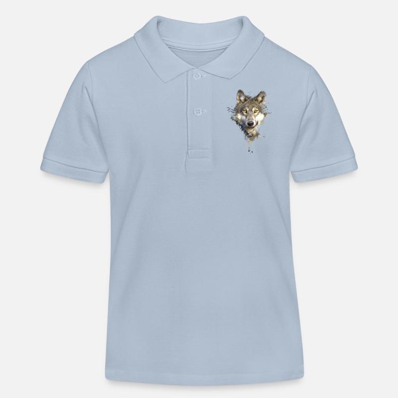 Painted Wolf - Kinder Organic Poloshirt Mini Sprinter von Stanley/Stella - sky Blue