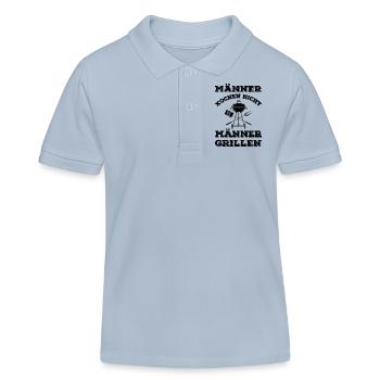 Grillen Geschenk - Kinder Organic Poloshirt Mini Sprinter von Stanley/Stella - sky Blue - Vorne