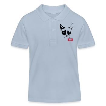 Chat grincheux - Polo enfant bio Stanley/Stella - bleu ciel - Devant