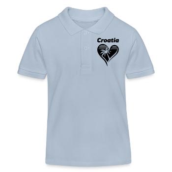 croatia heart - Kinder Organic Poloshirt Mini Sprinter von Stanley/Stella - sky Blue - Vorne