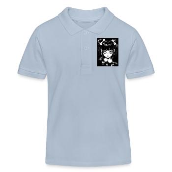 anime, fille, cadeau, otaku, manga, horreur - Polo enfant bio Stanley/Stella - bleu ciel - Devant