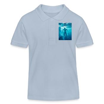 Ningen, lège cryptide de la mer humanoïde humanoïde moderne de l’Antarctique - Polo enfant bio Stanley/Stella - bleu ciel - Devant