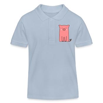 rosa Schweinchen Ferkel Sau niedlich tierisch - Kinder Organic Poloshirt Mini Sprinter von Stanley/Stella - sky Blue - Vorne