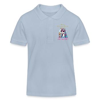 Glace de licorne contre chaleur - Polo enfant bio Stanley/Stella - bleu ciel - Devant