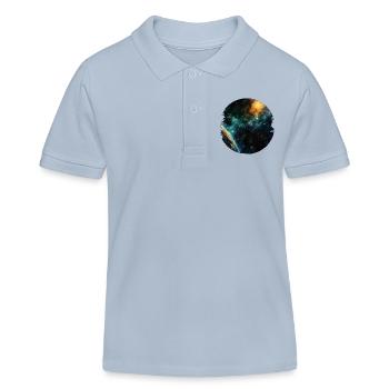 The universe is fascination and inspiration - Kids Organic Polo Shirt by Stanley/Stella - sky blue - Front
