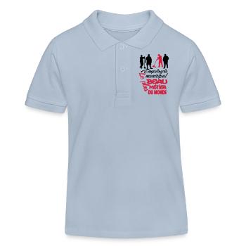 MOTIF DESIGN HUMOUR POUR HOMME VISUEL MIXTE - Polo enfant bio Stanley/Stella - bleu ciel - Devant
